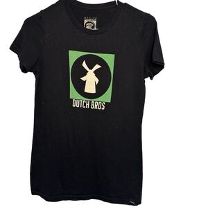 Dutch Bros Vintage Black T Green +White Windmill MEDIUM 1992 RARE TAG “BC of you